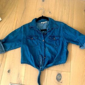 Cute tie front jean shirt